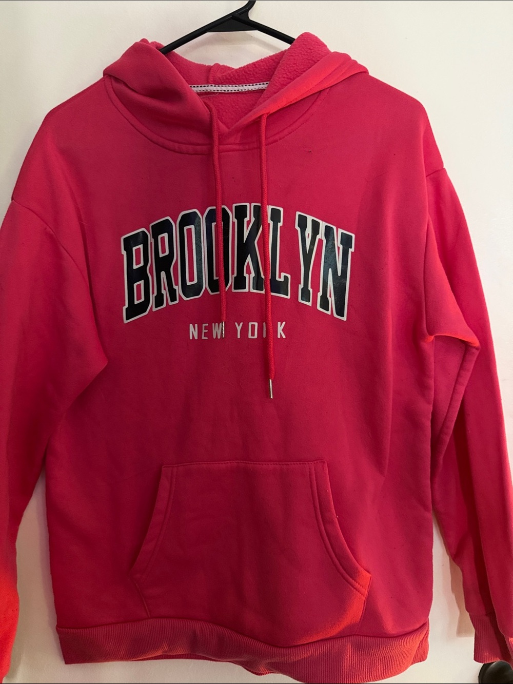 SHEIN Hot Pink 'BROOKLYN' Crewneck Hoodie
